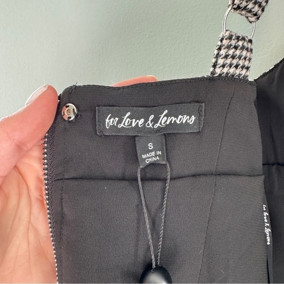 For Love & Lemons Bianca Houndstooth Mini Dress NWT - Picture 7 of 9